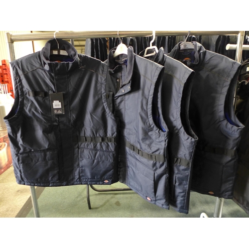 3075 - Four men's Dickie's navy utility bodywarmers - size XL * this lot is subject to VAT