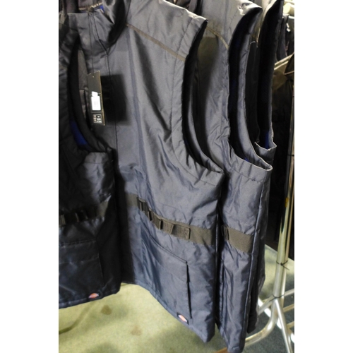 3077 - Four men's Dickie's navy utility bodywarmers - size XXL * this lot is subject to VAT