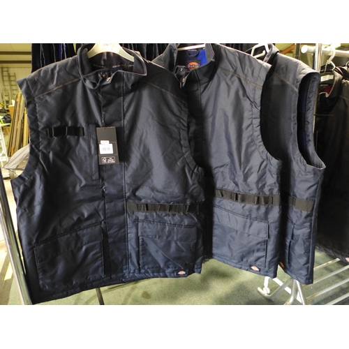 3079 - Three men's Dickie's navy utility bodywarmers - size XL * this lot is subject to VAT