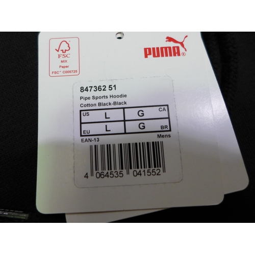 3108 - A quantity of men's black Puma hoodies - mixed sizes * this lot is subject to VAT