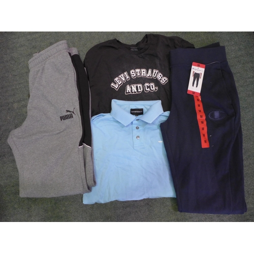 3112 - A quantity of men's branded sportswear including Champion, Puma, Armani and Levi - mixed sizes/colou... 