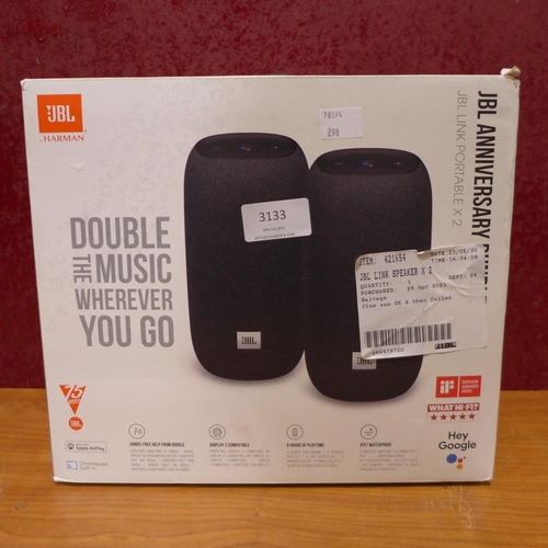 3133 - Jbl Link portable Speaker X 2(298-168) *This lot is subject to VAT