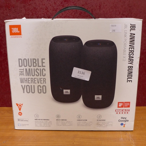 3136 - Jbl Link portable speaker X 2 (298-290) *This lot is subject to VAT