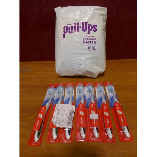 3139 - 7x Colgate Total Toothbrush - Advanced, Huggies Pull Up Nappies (size 6) (294-323)    * This lot is ... 