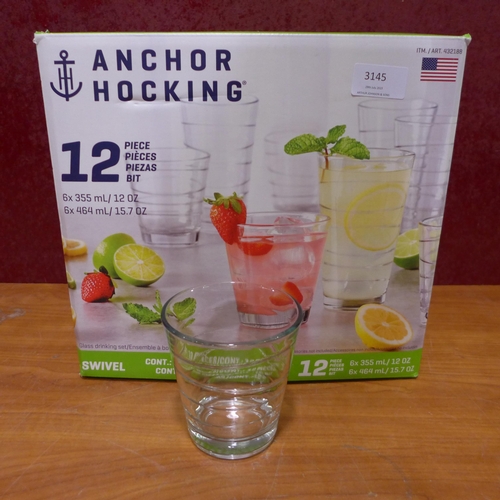 3145 - Anchor Hocking Glass Drinkware Set  (298-392) *This lot is subject to VAT