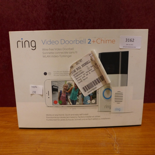 3162 - Ring Video Doorbell 2, original RRP £129.99 + VAT (298-156) *This lot is subject to VAT