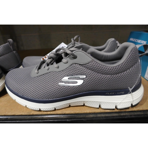 3243 - Pair of Men's Grey Skechers Trainers - UK Size: 10 * this lot is subject to VAT