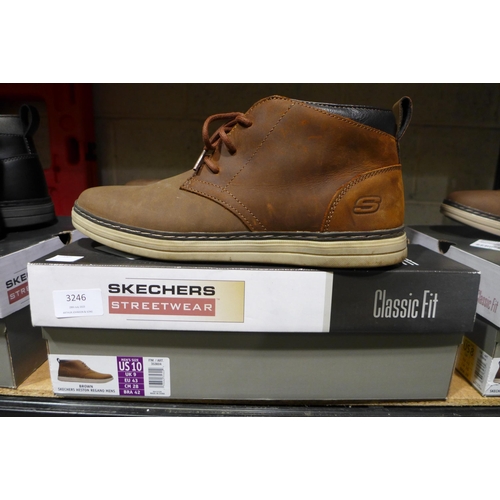 3246 - Pair of Men's Brown Skechers Boots - UK Size: 9 * this lot is subject to VAT