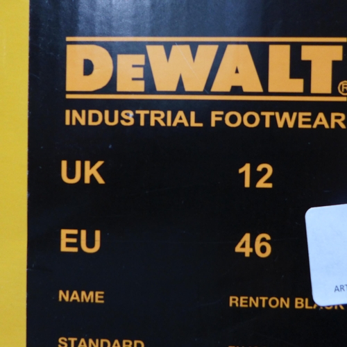 3249 - Pair of Men's Black Dewalt Steel Toe-Capped Work Boots - UK Size: 12 * this lot is subject to VAT