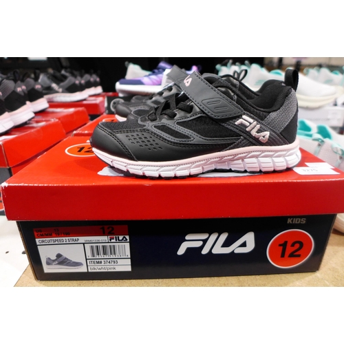 3275 - Two Pairs of Children's Black & Pink FILA Trainers - UK Size: 12 * this lot is subject to VAT