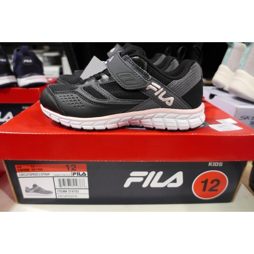 3277 - Two Pairs of Children's Black & Pink FILA Trainers - UK Size: 12 * this lot is subject to VAT