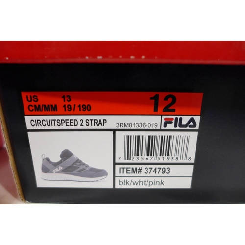 3277 - Two Pairs of Children's Black & Pink FILA Trainers - UK Size: 12 * this lot is subject to VAT