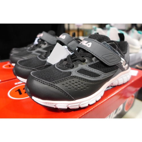 3277 - Two Pairs of Children's Black & Pink FILA Trainers - UK Size: 12 * this lot is subject to VAT