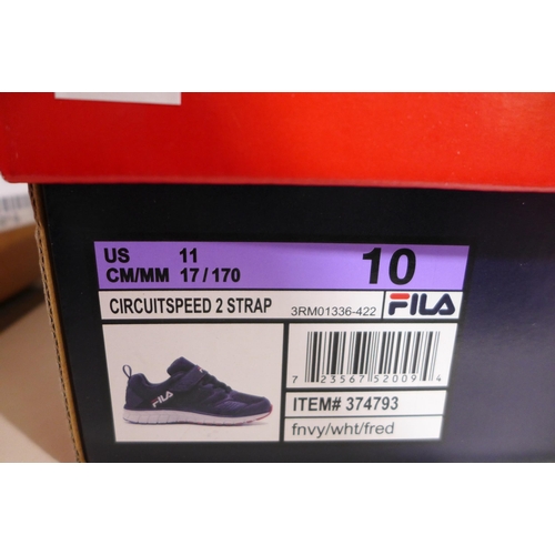 3278 - Pair of Children's Navy FILA Trainers - UK Size: 10 * this lot is subject to VAT