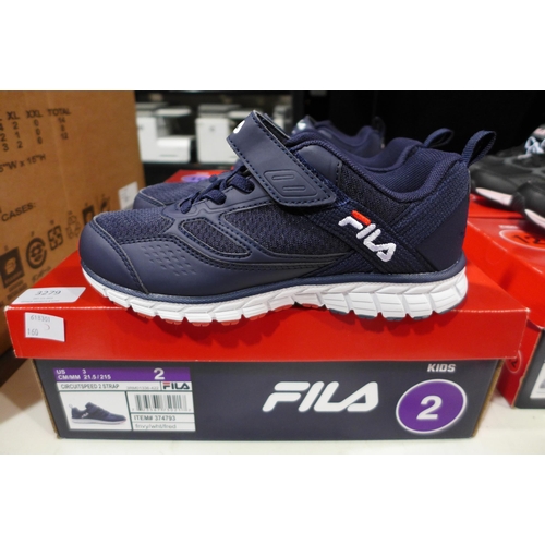 3279 - Pair of Children's Navy FILA Trainers - UK Size: 2