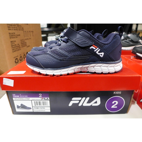 3280 - Pair of Children's Navy FILA Trainers - UK Size: 2