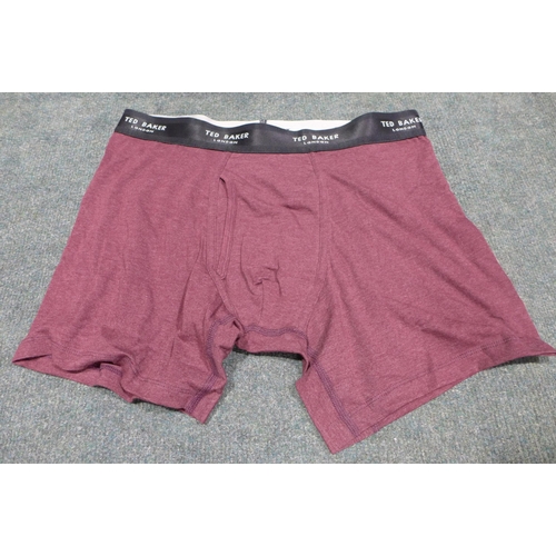 3290 - Quantity of Men's Burgundy Ted Baker Boxers - Mix Size * this lot is subject to VAT