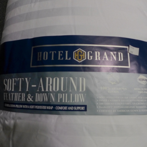 3395 - King Mattress and Pillow Protectors and a Hotel Grand Down Roll Pillow  (294-346,351)    * This lot ... 