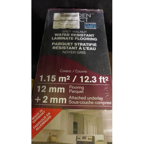 3400 - Three Packs of Grey Walnut Laminate Flooring (298-233-235) *This lot is subject to VAT