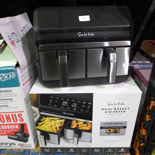 3401 - Sur La Table Dual Basket Air Fryer, 7.6L (298-266) *This lot is subject to VAT