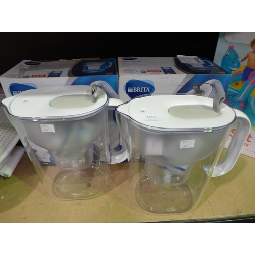 3419 - Two Brita Maxtra+ Xl Style Jugs (3.6L) (298-296,297) *This lot is subject to VAT