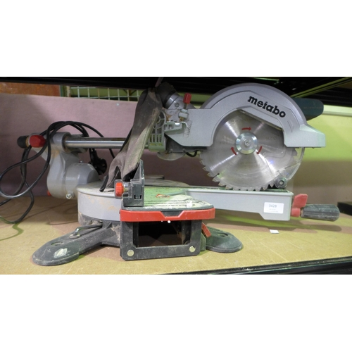 3428 - Metabo KGS216M Single Bevel Sliding Mitre Saw, original RRP £114.99 + VAT (298-6) *This lot is subje... 