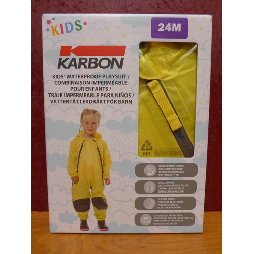 3188 - Ten Children's Karbon Waterproof Playsuits - Mixed Colours (24m)