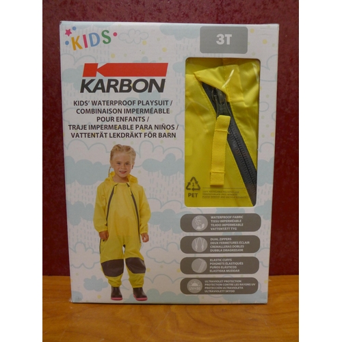 3197 - Ten Children's Karbon Waterproof Playsuits - Yellow (3T