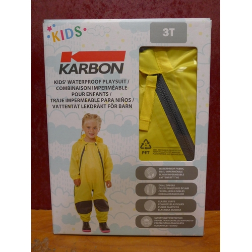 3199 - Ten Children's Karbon Waterproof Playsuits - Yellow (3T)