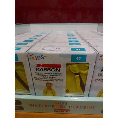 3200 - Ten Children's Karbon Waterproof Playsuits - Yellow (4T)