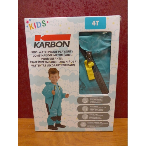 3203 - Ten Children's Karbon Waterproof Playsuits - Blue (4T)