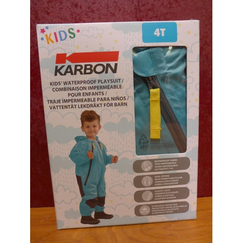 3204 - Ten Children's Karbon Waterproof Playsuits - Blue (4T)