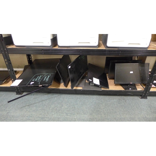 3211 - Nine TV's/Computer Monitor Screens, Brands Incl: Samsung, Cello, Seiki, LG & Dell - All Damaged  * t... 