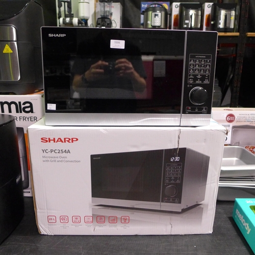 3306 - Sharp 25 Litre 900W Grill & Convection Microwave (Model: YC-PC254A) (298-801)  * This lot is subject... 