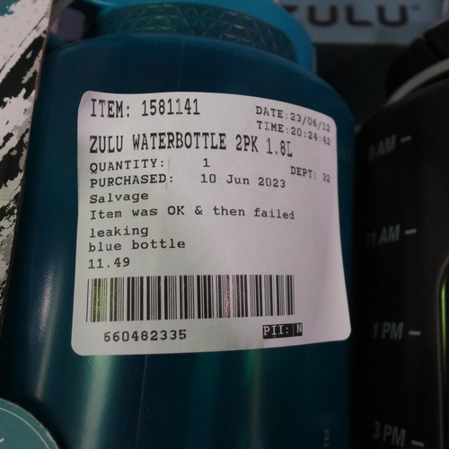 3314 - Two Zulu Waterbottles (1.8L)  (298-255) *This lot is subject to VAT