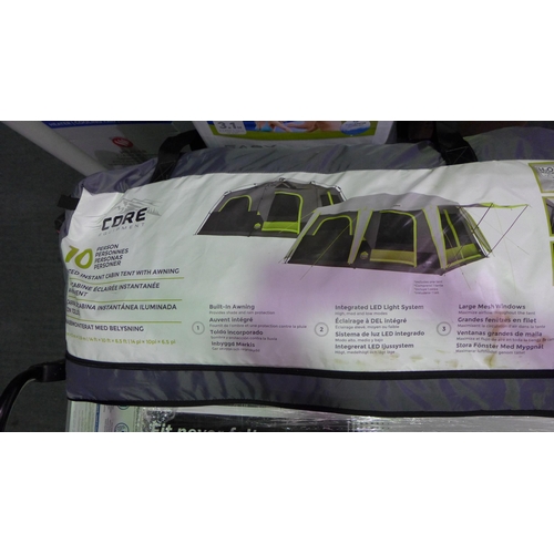 3319 - Core 10 Person Lighted Tent, original RRP £249.99 + VAT (298-256) *This lot is subject to VAT