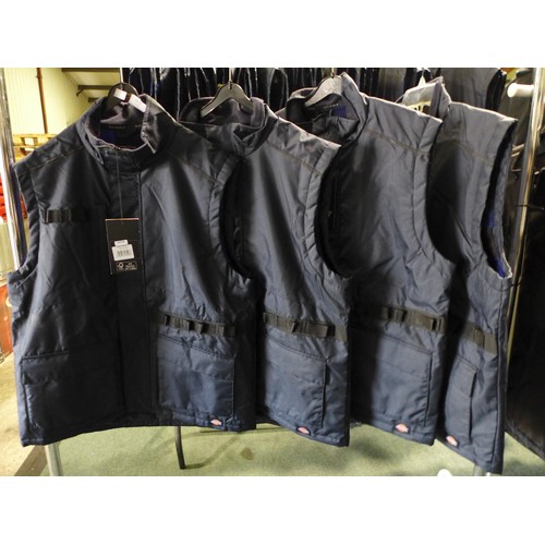 3070A - Four men's Dickie's navy utility bodywarmers - Size L * this lot is subject to VAT