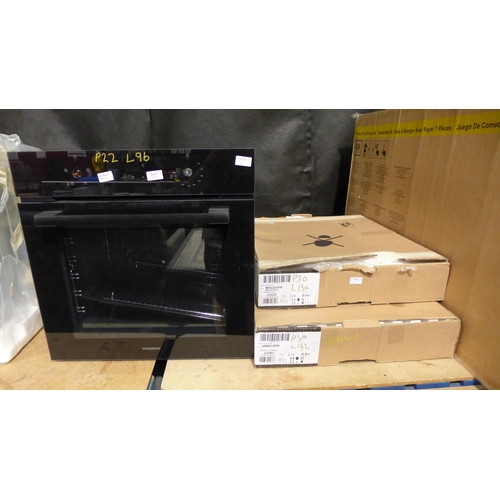 3373 - Viceroy Single Black Oven with EcoSteam (Model:  WROV60BK) CDA Four Zone Induction Hob and Matrix 4 ... 