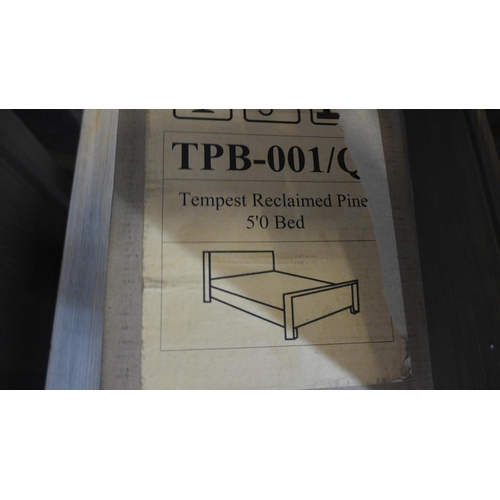 1526 - A Tempest reclaimed pine kingsize bed frame