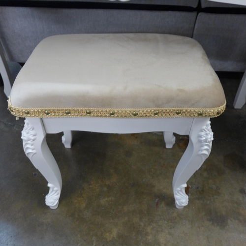 1450 - A dressing table with contrasting top and upholstered stool