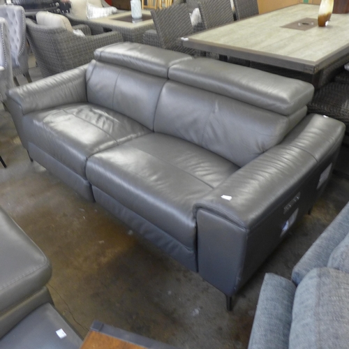 1498 - Kuka Warren 3 seater Sofa dark grey power recliner, original RRP £999.91 + VAT (4174-9) *This lot is... 