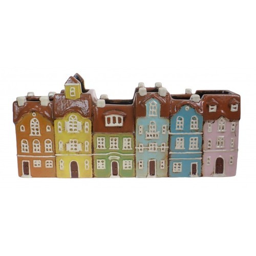 1393 - A ceramic houses planter W34cm (572912)