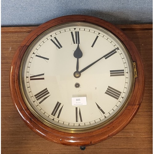 305 - A Victorian G.P.O. walnut circular fusee wall clock