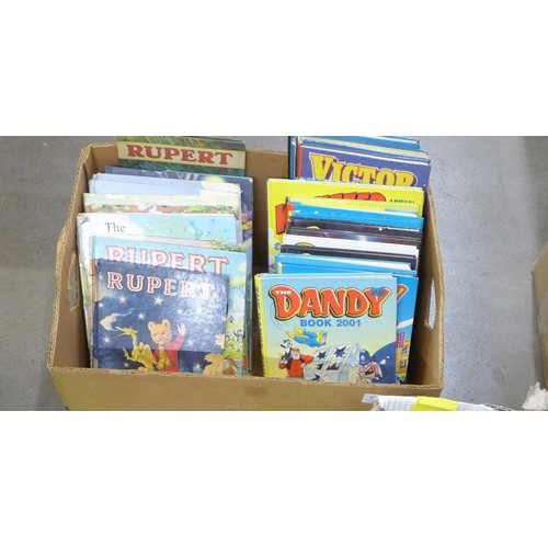 1108 - A box of children's annuals including Dandy, Rupert the Bear, The Beano, etc. **PLEASE NOTE THIS LOT... 