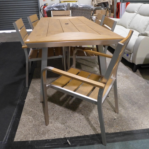 1408 - Ove Decors Pompano 7 piece Dining Set, (split in table top) original RRP £833.33 + VAT (THIS ITEM IS... 