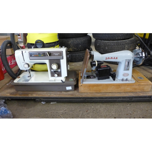 2357 - A Toyota 555 sewing machine and a Jones sewing machine (model CBD)