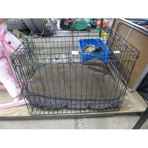 2392 - A small dog/puppy crate including cushions