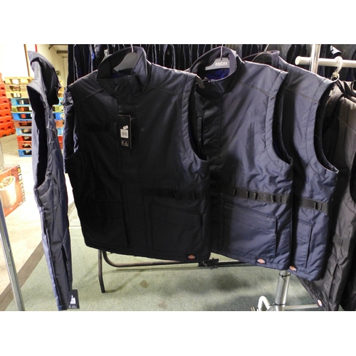 3197 - Four men's Dickie's navy utility bodywarmers - size L * this lot is subject to VAT