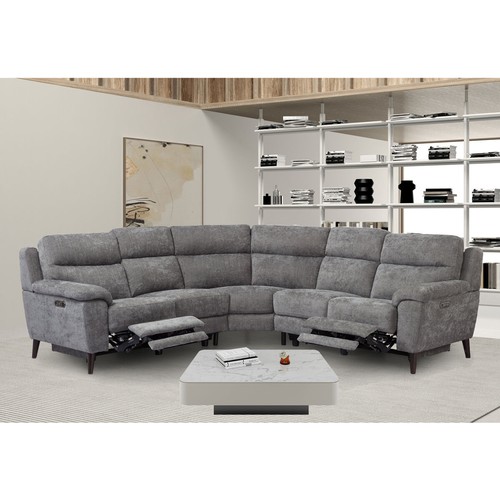 1383 - Grace charcoal fabric corner power recliner sofa, original RRP £1416.66 + VAT (4174-12) *This lot is... 