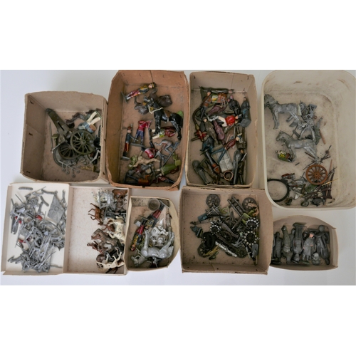 709A - A collection of over 70 lead soldier and horses toy soldier figures and white metal reproduction spa... 